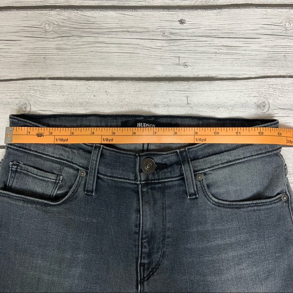 HUDSON Grey Black Nico Mid-Rise Super Skinny Ankle Stretch Jeans - Picture 11 of 12